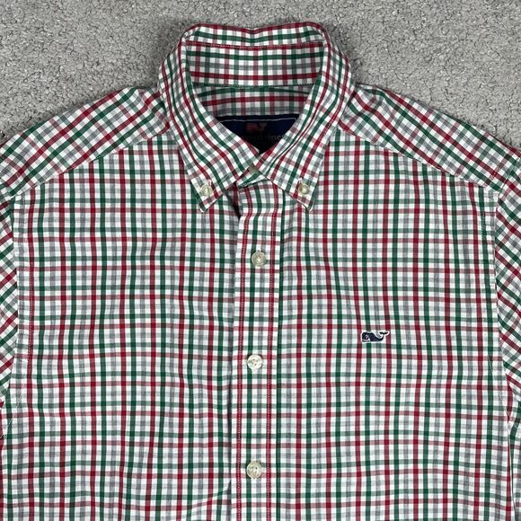 Vineyard Vines Button Down Shirt Mens Extra Small Slim Fit Christmas Whale - Picture 1 of 11